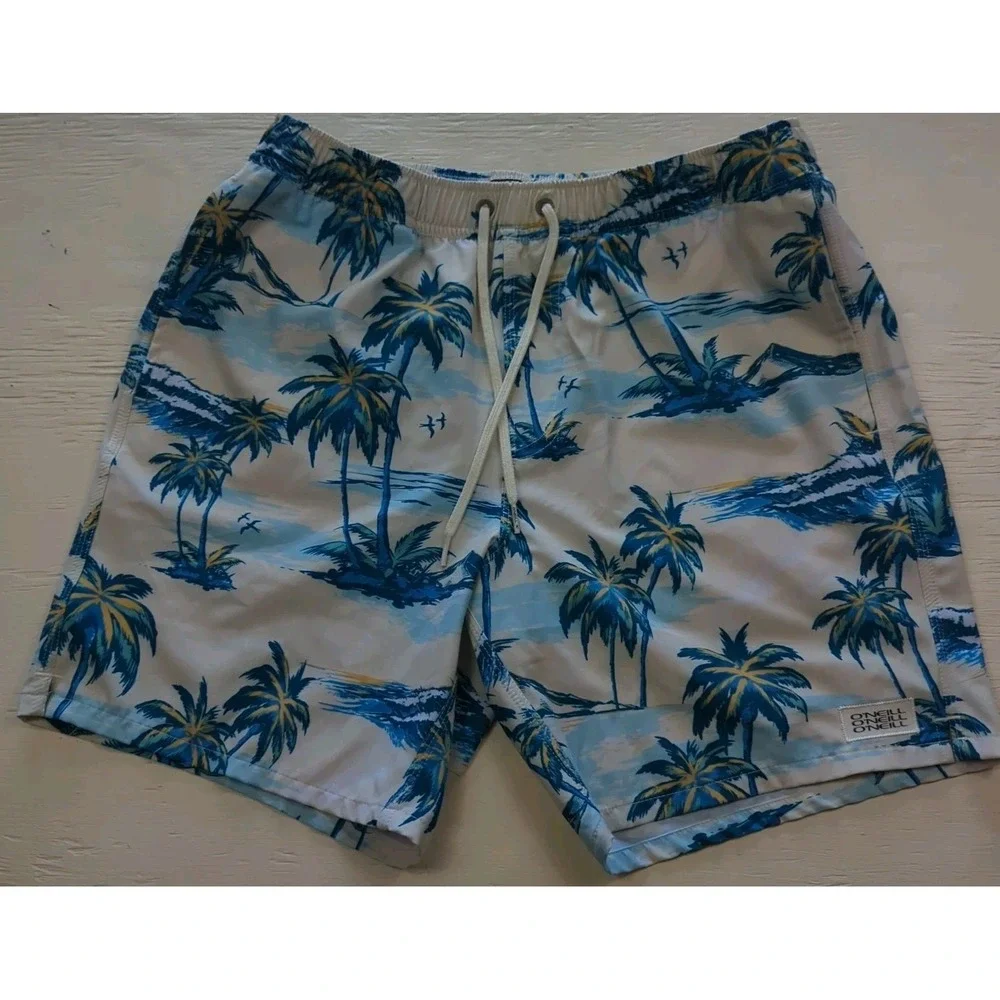 ONEILL HYPERFREAK Boardshorts HyperDry Swim Trunks Men's M Palm Tree Beach‎